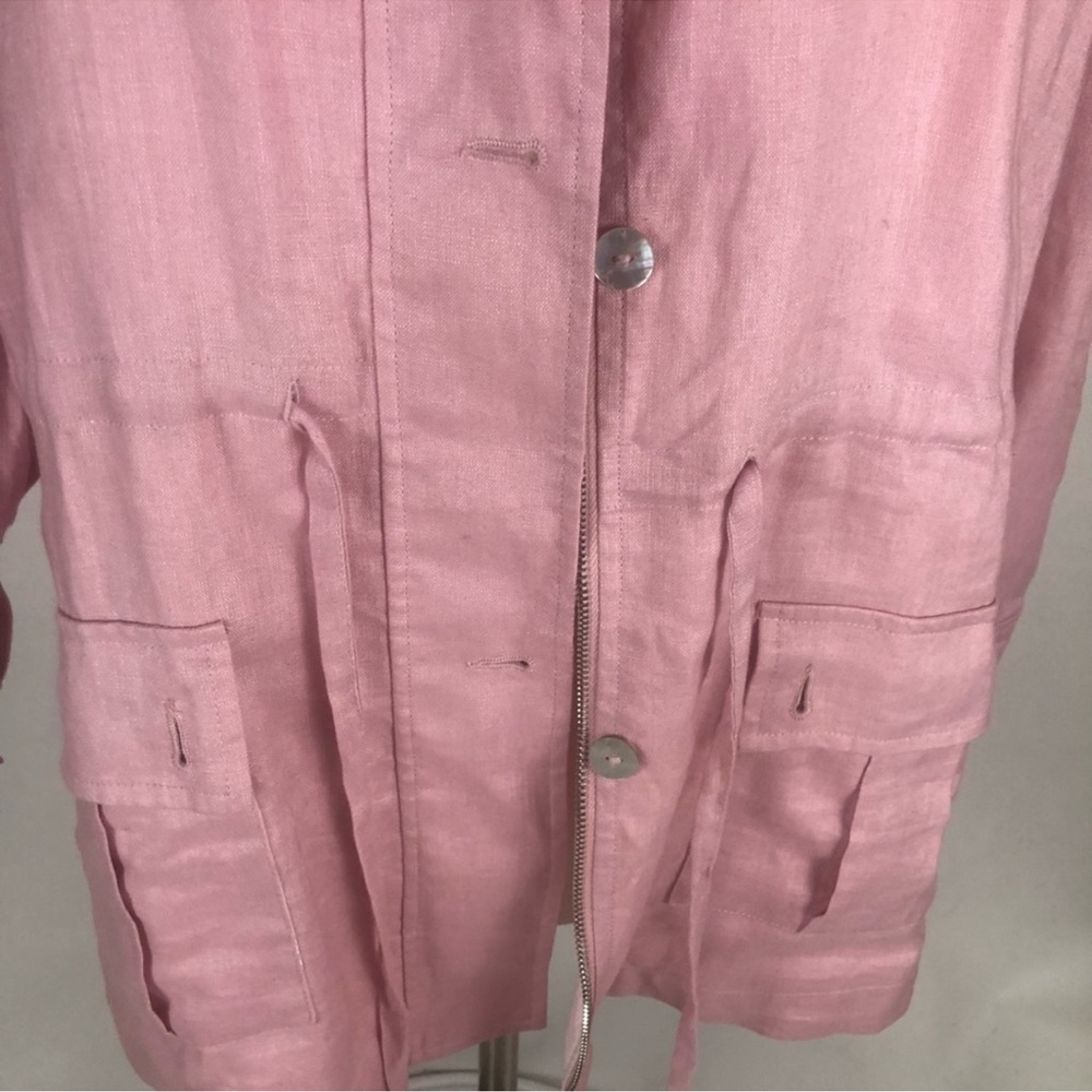 NWOT Neiman Marcus pink linen jacket L - Picture 4 of 8